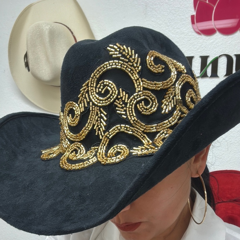 Stetson Black and Gold Embroidered Cowboy Hat - Picture 7 of 8
